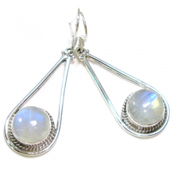 925 sterling silver rainbow moonstone dangle earrings